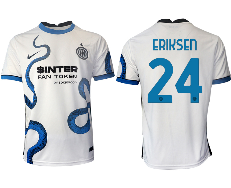 Men 2021-2022 Club Inter Milan away aaa version white #24 Soccer Jersey->inter milan jersey->Soccer Club Jersey